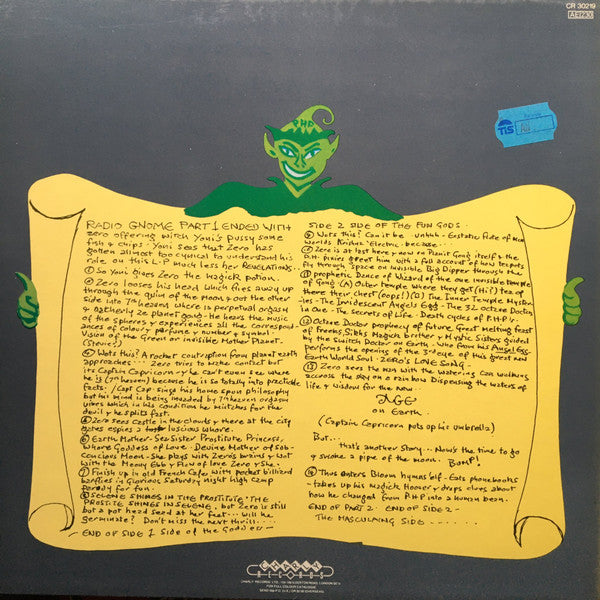 Image of Back Cover of LP - VG+/VG+ - GONG, Angels Egg (Charly Records ; CR 30219, UK 1982 Reissue, Laminated Sleeve, Company Inner), ,  - 1926012E