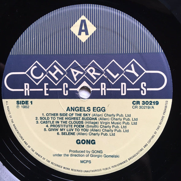 Image of Label Cover of LP - VG+/VG+ - GONG, Angels Egg (Charly Records ; CR 30219, UK 1982 Reissue, Laminated Sleeve, Company Inner), ,  - 1926012E