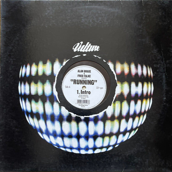 Image of Label Cover of 12" - VG/VG - ALAN BRAXE & FRED FALKE, Running (Vulture Music ; VULT 001, France 2000, Company Sleeve), , TracklistA - Intro   4:53B - Most Wanted   6:29 - 2326073E