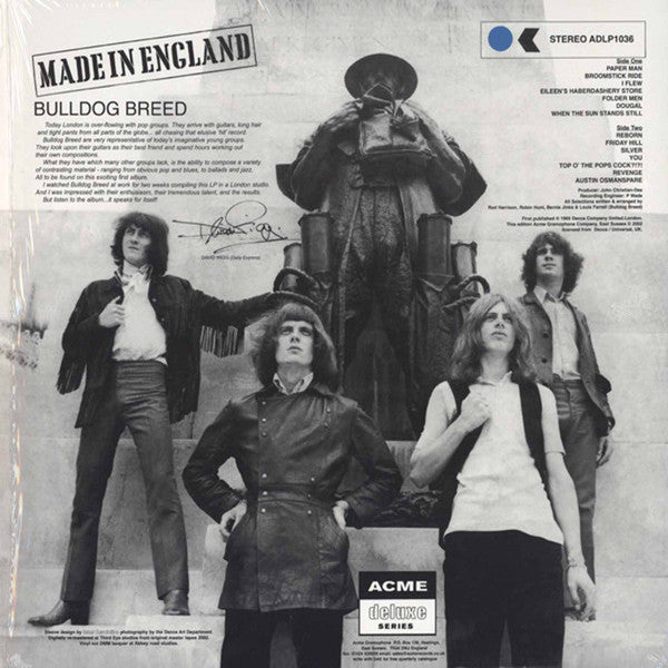 Image of Back Cover of LP - VG+/VG+ - BULLDOG BREED, Made In England (Acme ; ADLP1036, UK 2012 Reissue), Very Strong VG+,  - 3926445E