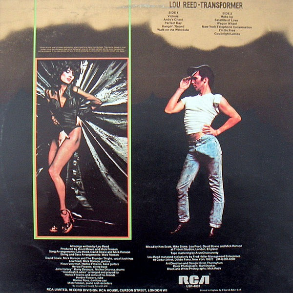 Image of Back Cover of LP - VG/VG - LOU REED, Transformer (RCA Victor Orange; LSP-4807, UK 1972, Matte Sleeve), ,  - 3126121E