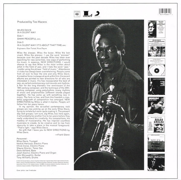 Image of Back Cover of 4854207S: LP - MILES DAVIS, In A Silent Way (Columbia ; 19075950651, Europe 2021 Reissue)   NEW/NEW