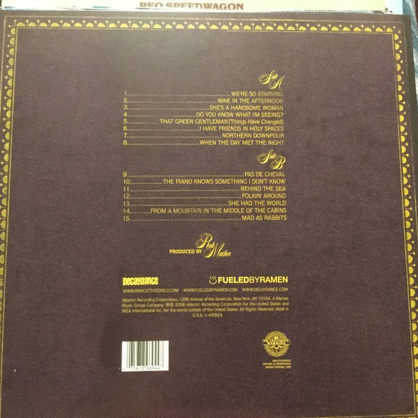 Image of Back Cover of 3235115E: LP - PANIC AT THE DISCO, Pretty Odd (Decaydance ; 1-430524, US , Inner)   NEW/NEW