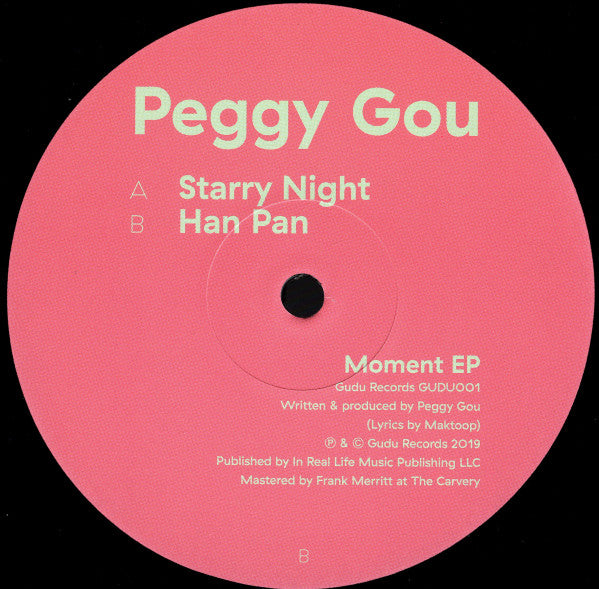 Image of Label Cover of 12" - VG+/VG+ - PEGGY GOU, Moment EP (Gudu Records  ; GUDU001, Germany 2019, Picture Sleeve), A handful of light hairlines,  - 3126271E