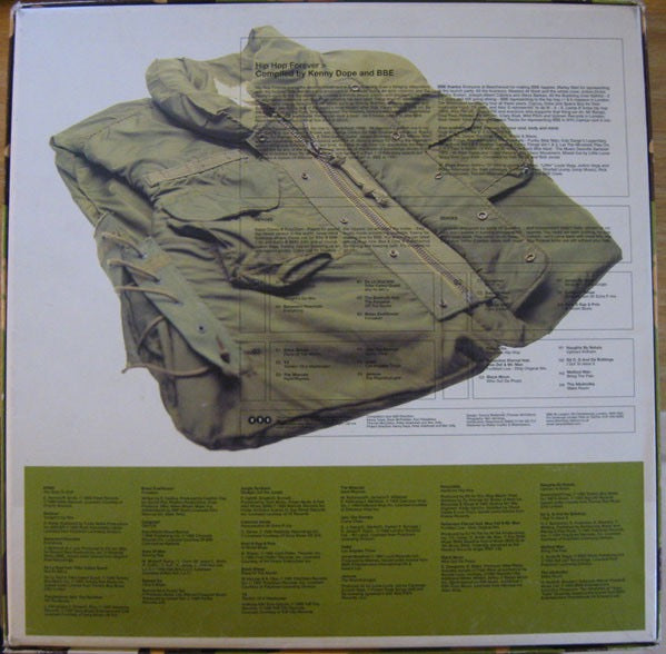 Image of Back Cover of 4xLP - VG/VG - KENNY DOPE, Hip Hop Forever (BBE  ; BBELP015, UK 1998, Box Set), Disc 2 on the weaker side of VG, but the rest are decent VGs. Box in decent condition, minor corner scuffs and some marker pen on top L corner.,  - 4326357E