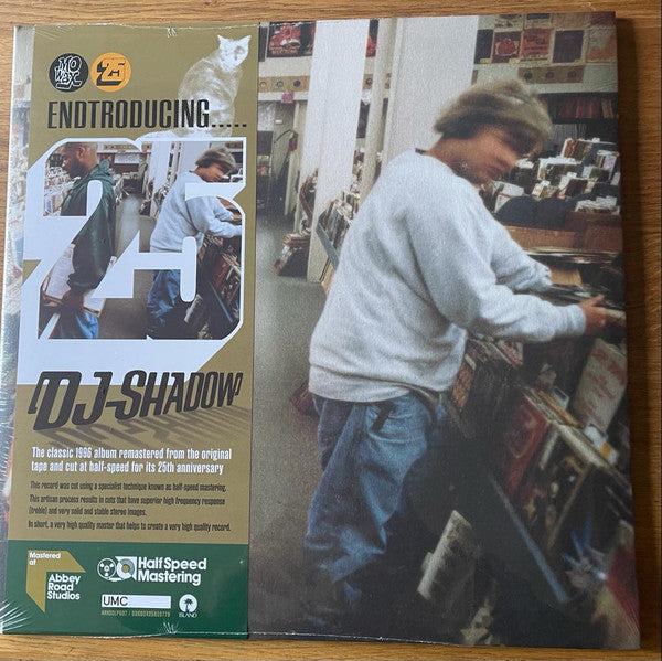 Image of Front Cover of 2xLP - VG/VG - DJ SHADOW, Endtroducing..... (UMC; 00602435838779, UK 2021 Reissue, Gatefold, 2 Inners, Half-Speed Mastered. With Certificate), Obi detached from sleeve and worn / damaged,  - 3716243C