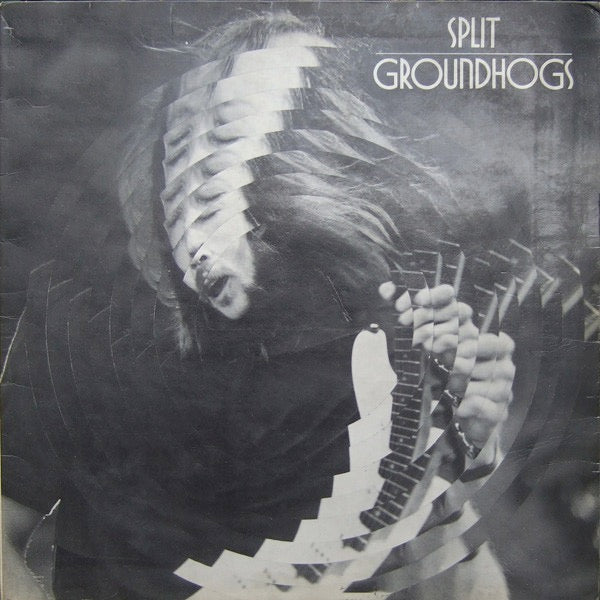 Image of Front Cover of 3524513E: LP - GROUNDHOGS, Split (Liberty Black, Blue And Yellow; LBG 83401, UK 1971, Laminated Gatefold Sleeve) Sleeve has some creases, back cover stained with ringwear. Some pen writing on back with some names scratched out.  VG/VG