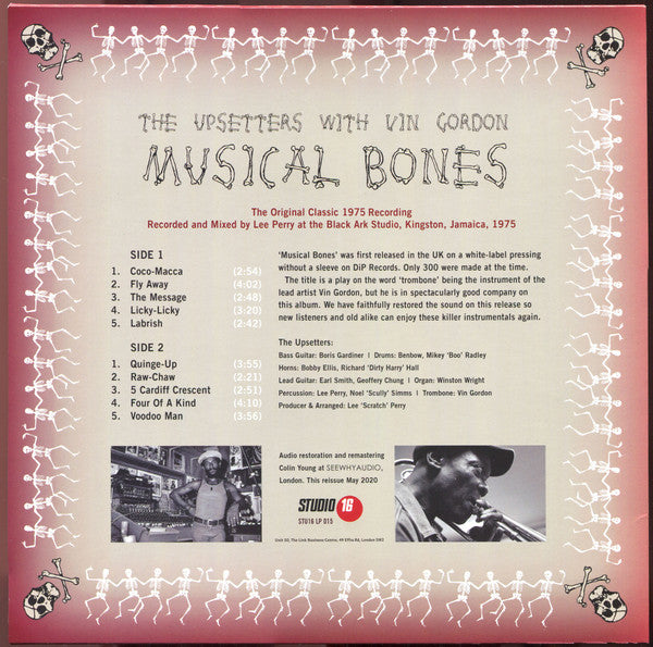 Image of Back Cover of LP - VG/VG+ - THE UPSETTERS WITH VIN GORDON, Musical Bones (Studio 16 ; STU 16 LP 015, UK 2020 Reissue), ,  - 2446166S
