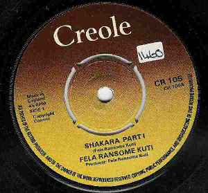 Image of Front Cover of 7" - /VG - FELA KUTI, Shakara (Parts 1 & 2) (Creole; CR105, UK 1975, 4 prong centre), Light marks only!,  - 3916326C