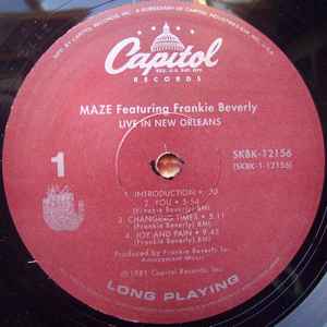 Image of Label Cover of 2xLP - EX/EX - MAZE FEATURING FRANKIE BEVERLY, Live In New Orleans (Capitol Records; SKBK-12156, US Reissue, Gatefold), Excellent condition!,  - 4126240E