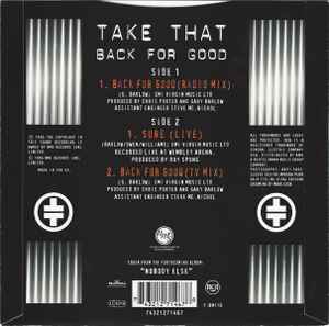 Image of Back Cover of 7" - VG/VG+ - TAKE THAT, Back For Good (RCA Silver Injection Labels.; 74321271467, UK 1995, Picture Sleeve), ,  - 4316641C