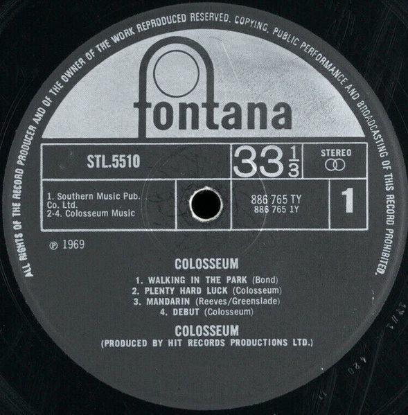 Image of Label Cover of LP - VG+/VG+ - COLOSSEUM, Those Who Are About to Die Salute You (Fontana; STL5510, UK 1969, Laminated Gatefold Sleeve, Kensington Publishing Track B3), ,  - 3226086E