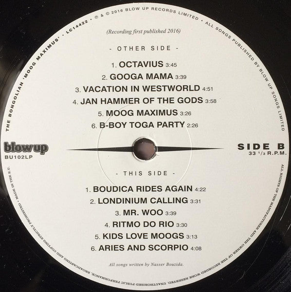 Image of Label Cover of 4614219C: LP - THE BONGOLIAN, Moog Maximus (Blow Up Records ; BU102LP, UK 2016) Stickered shrink  VG+/VG