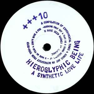 Image of Label Cover of 2xLP - VG/VG+ - HIEROGLYPHIC BEING, A Synthetic Love Life (+ + + ; + + + 10, US 2013, Stamped labels, Fold Over Sleeve), Label on disc 1 side B is bobbly, stamped labels are smudged, light surface marks and fold over sleeve is creased.,  - 0816664C