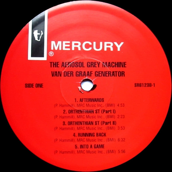 Image of Label Cover of 4725118E: LP - VAN DER GRAAF GENERATOR, The Aerosol Grey Machine (Mercury ; SR 61238, US 1999 Reissue, Scorpio Pressing) Strong VG+  VG+/VG+