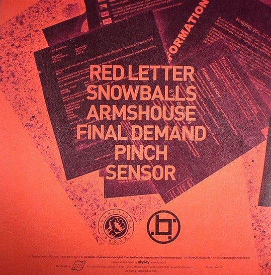 Image of Back Cover of 4615686C: 3x12" - DIGITAL & OUTRAGE, Red Letter (Function; CHANELD01, UK 2009) Sleeve worn at edges and corners  VG/VG