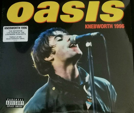 Image of Front Cover of 3xLP - NEW/NEW - OASIS, Knebworth 1996 (Big Brother ; RKIDLP98, Europe 2021, Triple Gatefold, 180 Gram Vinyl), , Released alongside the cinema debut of the feature length documentary film of the event, Oasis Knebworth 1996 is the definitive live recording featuring a setlist packed with stone cold classics album taken from across both nights of the concert, from the opening salvoes of  Columbia  and  Acquiesce , to  Champagne Supernova ,  Don t Look Back In Anger ,  Live Forever , an