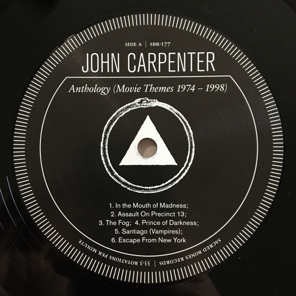 Image of Label Cover of 4624136E: LP - JOHN CARPENTER, Anthology (Movie Themes 1974-1998) (Sacred Bones Records ; SBR-177, USA & Europe 2017, Die Cut Sleeve, Inner) Still In Shrinkwrap With Hype Sticker  EX/EX