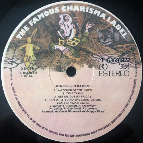 Image of Label Cover of 2924020E: LP - GENESIS, Foxtrot (Charisma ; 6369 922, Portugal 1970s Reissue, Insert) Missing the insert  VG/VG