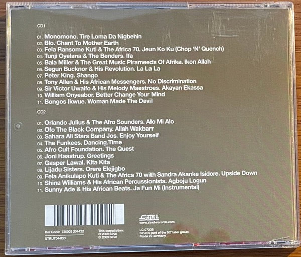 Image of Back Cover of CD - VG+/VG - VARIOUS, Nigeria 70 (The Definitive Story of 1970's Funky Lagos) (Strut ; STRUT044CD, UK 2009, Double CD Case), ,  - 3916029C