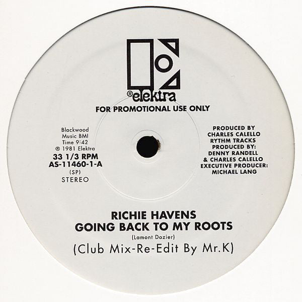 Image of Front Cover of 12" - /VG - RICHIE HAVENS, Going Back To My Roots (Club Mix-Re-Edit By Mr. K) (Elektra; AS-11460-1, US 2005, Promo, Plain Sleeve, Unofficial Release), Marks on disc but plays well., A Going Back To My Roots (Club Mix-Re-Edit By Mr. K)B Going Back To My Roots (Album Version) - 1926051E