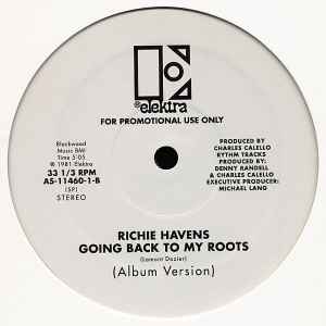 Image of Back Cover of 12" - /VG - RICHIE HAVENS, Going Back To My Roots (Club Mix-Re-Edit By Mr. K) (Elektra; AS-11460-1, US 2005, Promo, Plain Sleeve, Unofficial Release), Marks on disc but plays well., A Going Back To My Roots (Club Mix-Re-Edit By Mr. K)B Going Back To My Roots (Album Version) - 1926051E