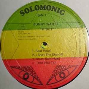 Image of Label Cover of 0815412C: LP - BUNNY WAILER, Tribute (Solomonic; , Jamaica 1981) Solomonic Export stamp on sleeve.  VG+/VG+
