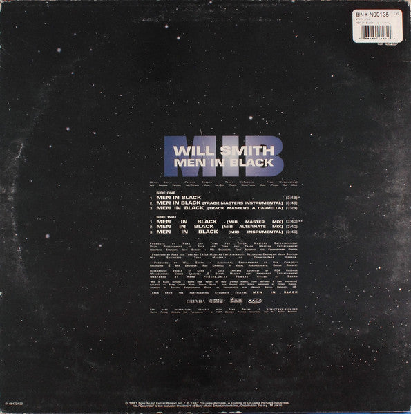 Image of Back Cover of 3815275C: 12" - WILL SMITH, Men In Black (Columbia; 664724 6, Europe 1997, Picture Sleeve) Strong VG  VG/VG