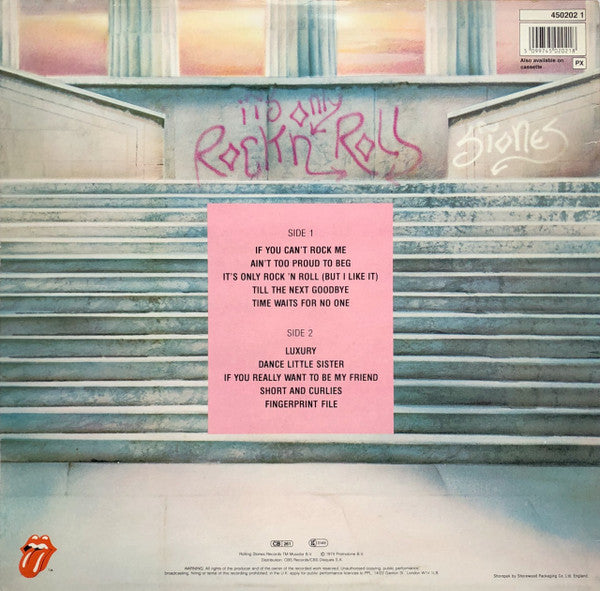 Image of Back Cover of 3524381E: LP - THE ROLLING STONES, It's Only Rock'n'Roll (Rolling Stones; 450202, UK 1980s Reissue, Insert, Barcode)   VG+/VG