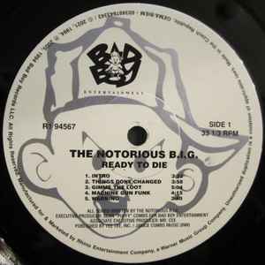 Image of Label Cover of 2xLP - NEW/NEW - THE NOTORIOUS BIG, Ready To Die (Bad Boy ; R1 94567, Europe 2021 Reissue, Insert), ,  - 6016083C