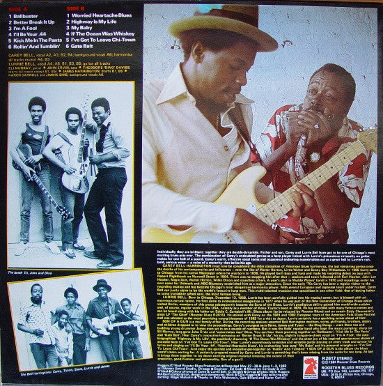 Image of Back Cover of LP - VG+/VG+ - CAREY BELL & LURRIE BELL, Son Of A Gun (Rooster Blues Records ; R 2617, UK 1984), ,  - 3826088E