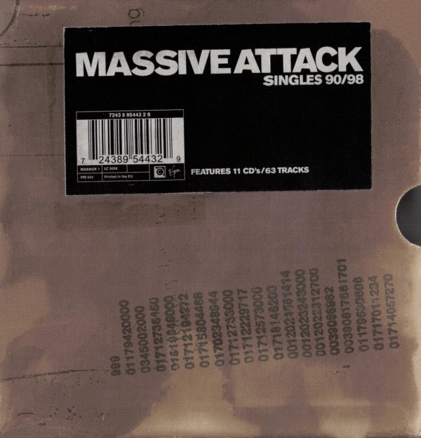 Image of Front Cover of 11xCDs - VG/VG - MASSIVE ATTACK, Singles 90/98 (Virgin; 724389544329, UK 1998, Heat Sensitive Box Set, Inners & Insert), NO hype sticker on box.,  - 2116313C
