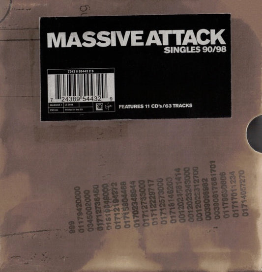Image of Front Cover of 11xCDs - VG/VG - MASSIVE ATTACK, Singles 90/98 (Virgin; 724389544329, UK 1998, Heat Sensitive Box Set, Inners & Insert), NO hype sticker on box.,  - 2116313C