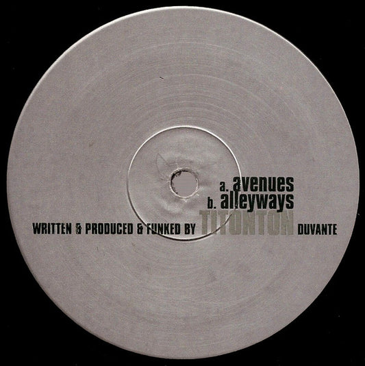 Image of Front Cover of 12" - /VG - TITONTON DUVANTE, Avenues / Alleyways (2000 Black ; 2002 BLACK, UK 1998), A number of surface marks on record. Spindle marks on labels,  - 4116311C