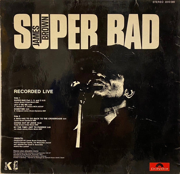 Image of Back Cover of LP - VG/VG - JAMES BROWN, Super Bad (Polydor; 2310 089, Germany 1971), ,  - 4026362E