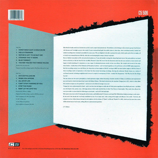 Image of Back Cover of LP - VG+/EX - ELKIE BROOKS, The Early Years 1964-1966 (C5 Records ; C5 506, UK 1987), ,  - 3026118E
