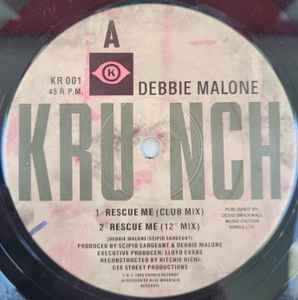 Image of Label Cover of 12" - VG/VG - DEBBIE MALONE, Rescue Me (Club/12"/Dance/Dub mixes) (Krunch ; KR 001, UK 1989, Die Cut Company Sleeve), light marks only. original company sleeve,  - 3846087S