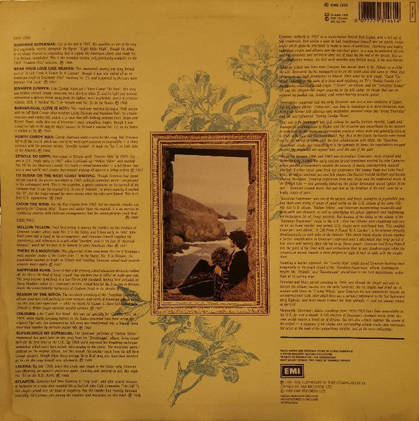 Image of Back Cover of 3624385E: LP - DONOVAN, Greatest Hits . . . And More (EMI ; EMS 1333, UK 1989)   VG/VG