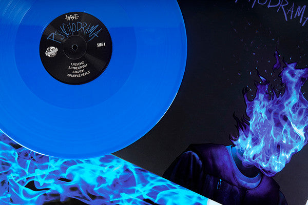 Image of Label Cover of 5114168C: 2xLP - DAVE, Psychodrama (Neighbourhood Recordings ; 0604565297802, UK 2019, Gatefold, 2 Inners, Blue Vinyl, 180g) Light marks/fogging on vinyl from storage. Two small command strips stuck inside sleeve openings.  VG/VG