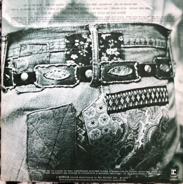 Image of Back Cover of LP - VG/G+ - NEIL YOUNG, After The Gold Rush (Reprise Records Steamboat Labels, Warner Logo In Rim Text; K44088, UK 1976 Reissue, Insert, A2-T ), Hairlines, Strong VG Sleeve,  - 1216223C