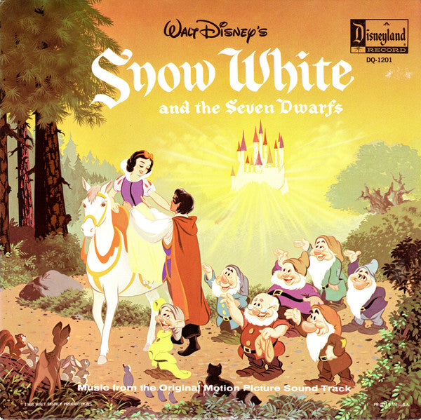 Image of Front Cover of LP - VG+/VG+ - VARIOUS, Walt Disney's Snow White And The Seven Dwarfs (Music From The Original Motion Picture Sound Track) (Disneyland; DQ-1201, UK 1970, Laminated Front Sleeve, Blue Labels.), ,  - 4326302E