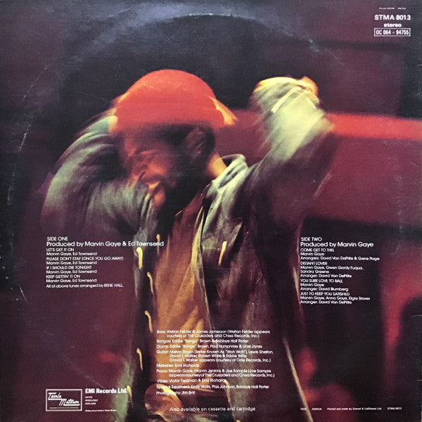Image of Back Cover of LP - VG+/VG+ - MARVIN GAYE, Let's Get It On (Tamla Motown; STMA 8013, UK 1973, Gatefold, Gramophone Co. on rim), One or two very light hairlines,  - 3026045E