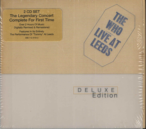 Image of Front Cover of 4935245E: 2xCD - THE WHO, Live At Leeds - Deluxe edition (MCA Records ; 088 112 618-2, US 2001 Reissue, Double Gatefold, Booklet, Housed in Plastic Cover)   VG+/VG+