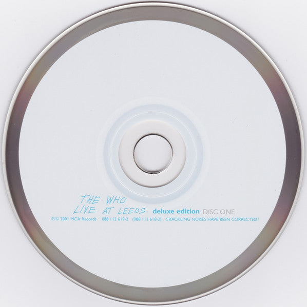 Image of Label Cover of 4935245E: 2xCD - THE WHO, Live At Leeds - Deluxe edition (MCA Records ; 088 112 618-2, US 2001 Reissue, Double Gatefold, Booklet, Housed in Plastic Cover)   VG+/VG+