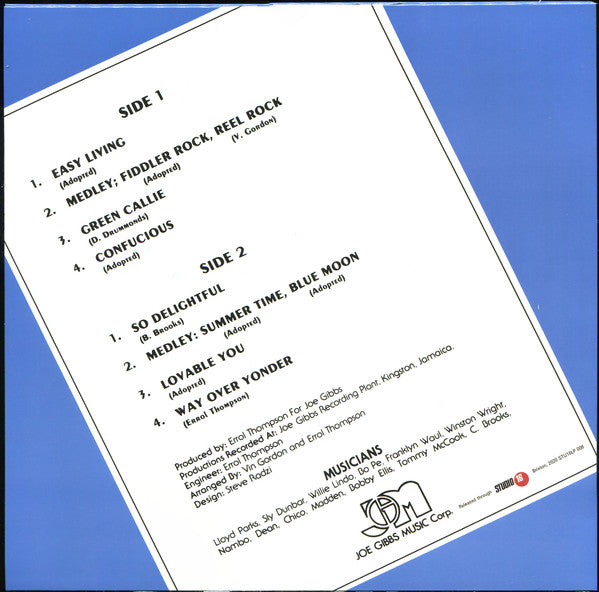 Image of Back Cover of 4645334S: LP - VIN GORDON, Way Over Yonder (Studio 16 ; STU 16 LP 008, UK 2020 Reissue, Picture Sleeve) Creasing, small tear to opening edge, general sleeve wear.  VG/VG+