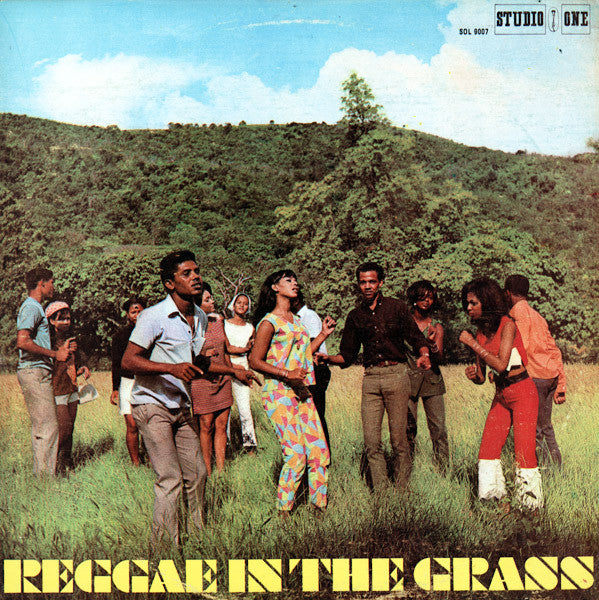 Image of Front Cover of 4744142S: LP - VARIOUS ARTISTS, Reggae In The Grass (Studio One; SOL 9007, US 1990s Reissue) Light scuffs only. Quite a bit of wear on sleeve, intact and looks ok.  G+/VG+