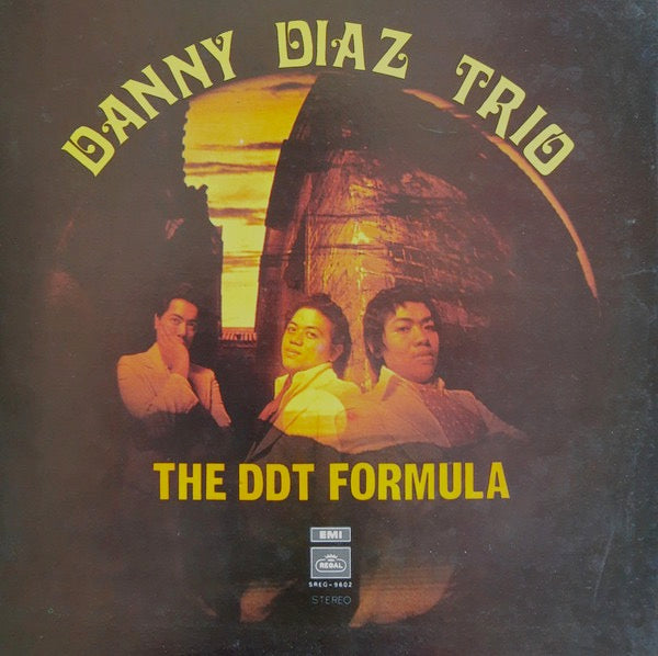 Image of Front Cover of 2924283E: LP - DANNY DIAZ TRIO, The DDT Formula (Regal ; SREG-9602, Singapore, Malaysia & Hong Kong 1971) Sleeve has creasing, edgewear, pen writing on the back. Vinyl has light marks.  G+/VG