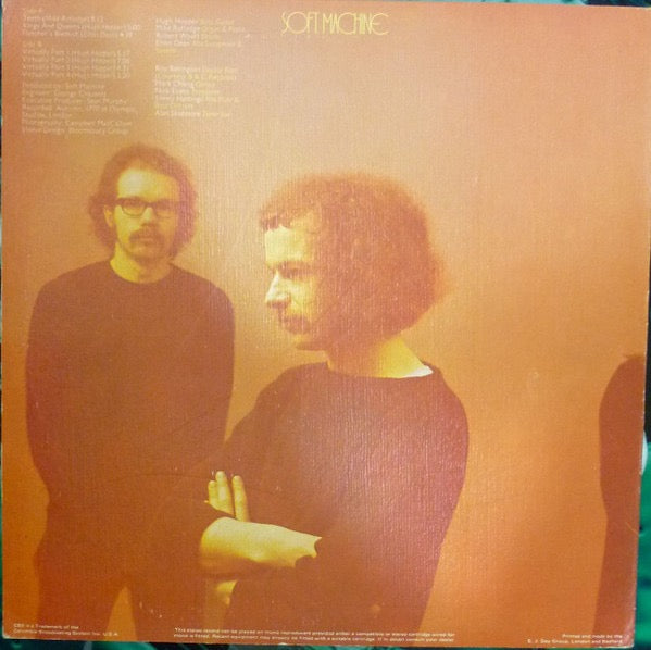 Image of Back Cover of LP - VG+/VG - SOFT MACHINE, Fourth (CBS Orange Labels; S 64280, UK 1970s Reissue, Thin Card Textured Embossed Sleeve), Strong VG,  - 1516106C