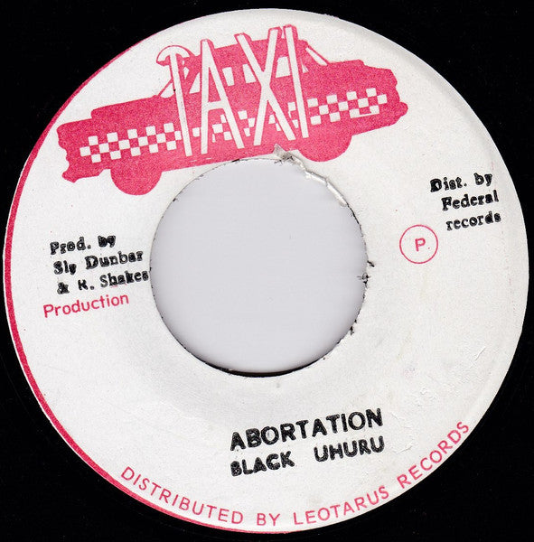 Image of Front Cover of 7" - /EX - BLACK UHURU, Abortation (Taxi; , Jamaica 1979), ,  - 4426227E