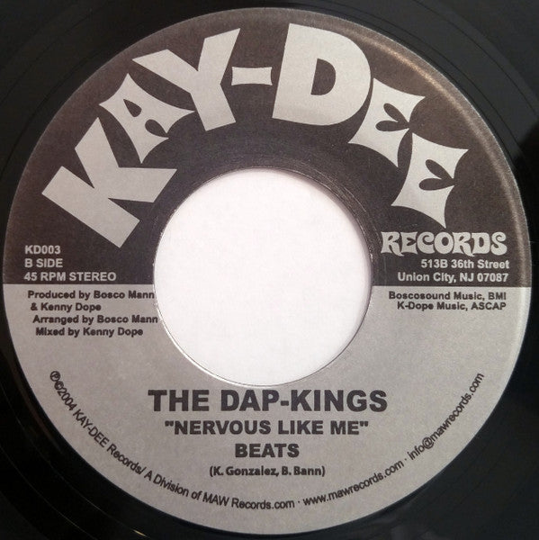 Image of Label Cover of 7" - /VG+ - THE DAP-KINGS, Nervous Like Me / Nervous Like Me Beats (Kay-Dee Records ; KD003, US 2004, Plain Sleeve), ,  - 3016251C